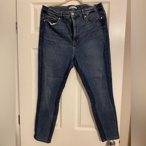 Good American, good waist, tuxedo stripe, size 16,